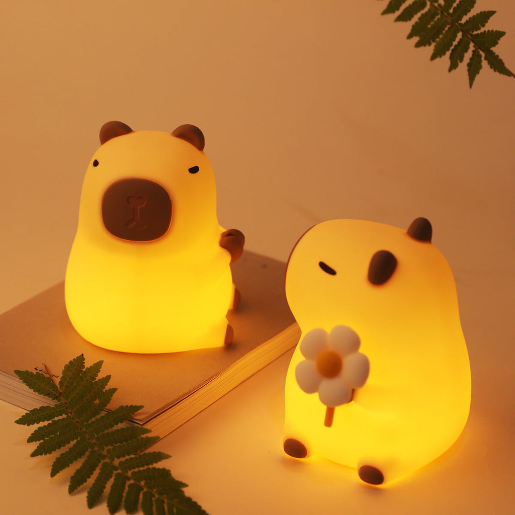Maetiva® Flower Capybara Squishy Silicone Night Light - Perfect Gift for Kids and Girls