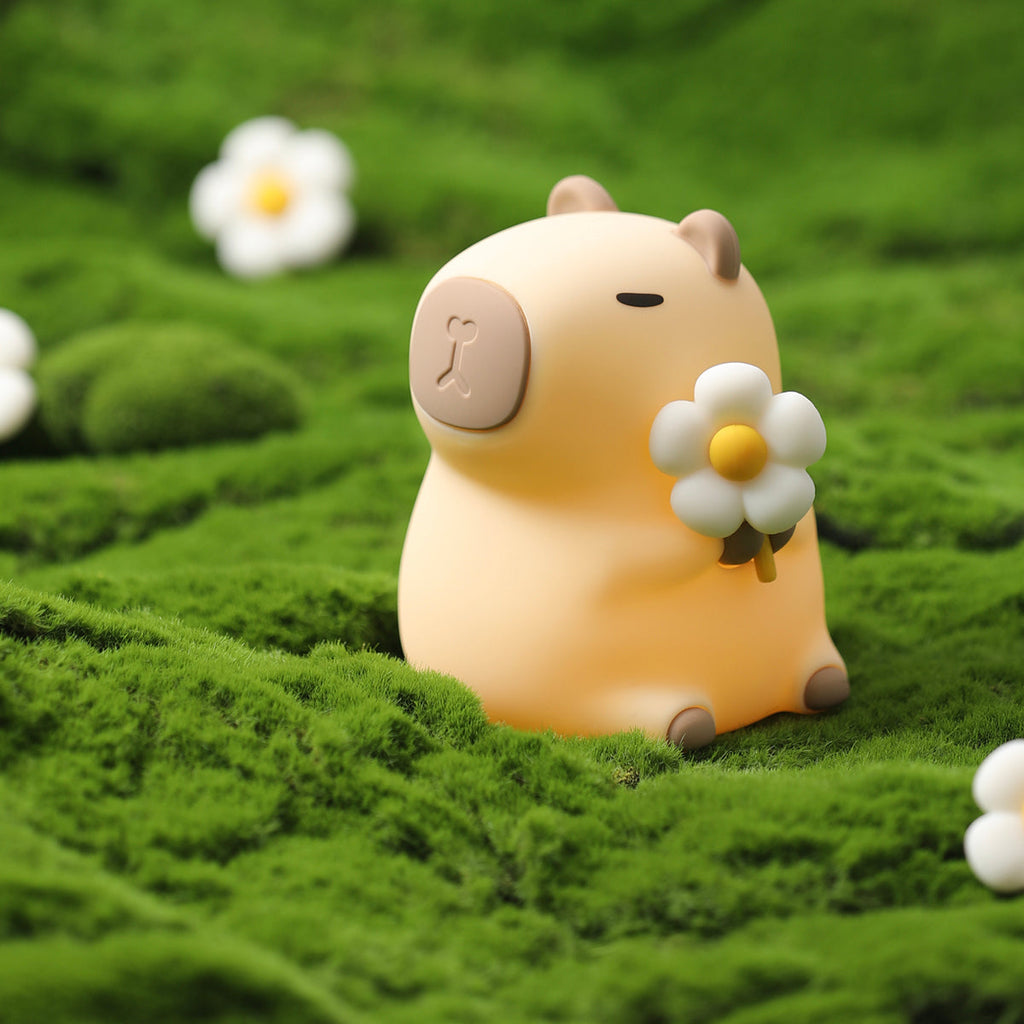 Maetiva® Flower Capybara Squishy Silicone Night Light - Perfect Gift for Kids and Girls