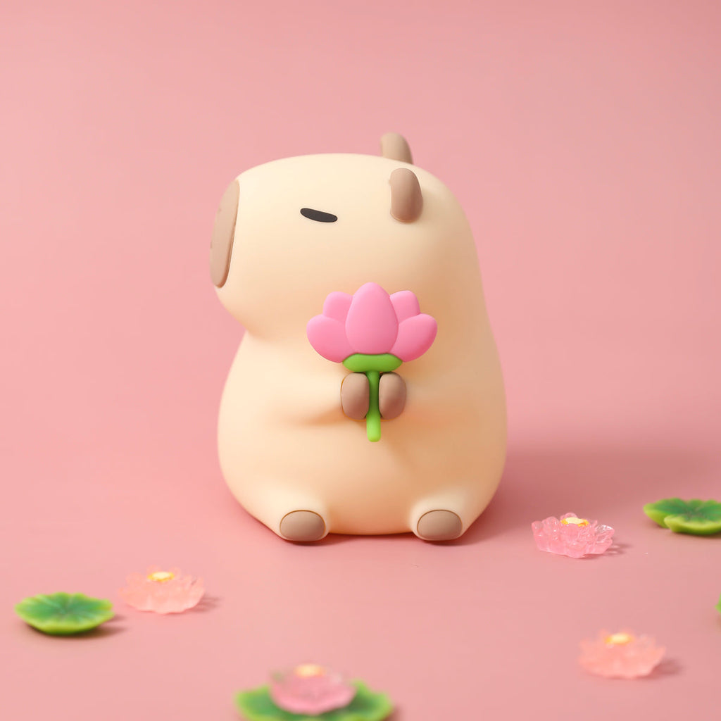 Maetiva® Flower Capybara Squishy Silicone Night Light - Perfect Gift for Kids and Girls