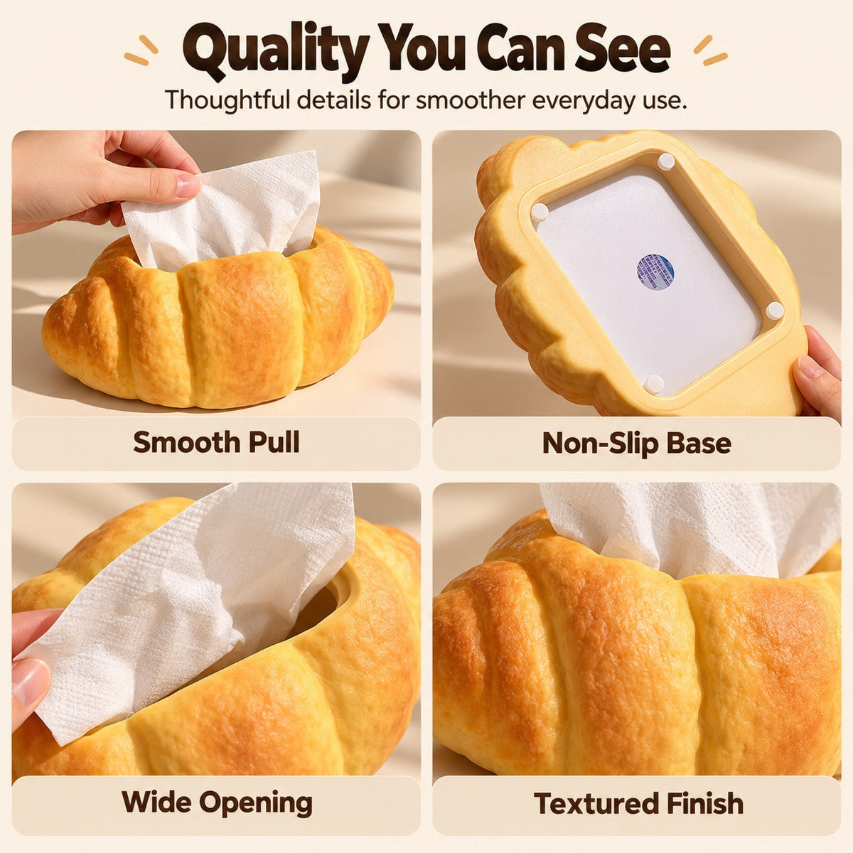 Paris Croissant Tissue Box