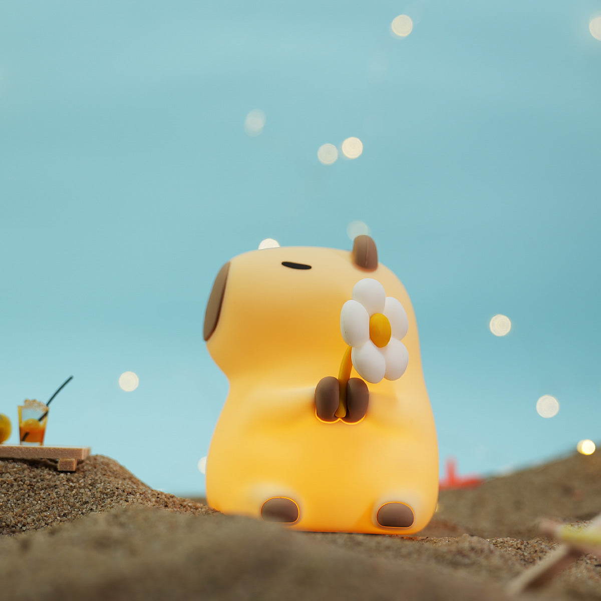Maetiva® Flower Capybara Squishy Silicone Night Light - Perfect Gift for Kids and Girls
