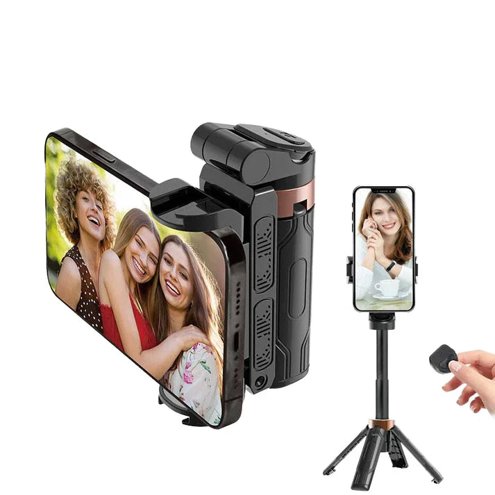 Mini Selfie Stick Foldable 3 in 1 Extendable Grip Phone Shooting Tripod Stand with BT Remote Control