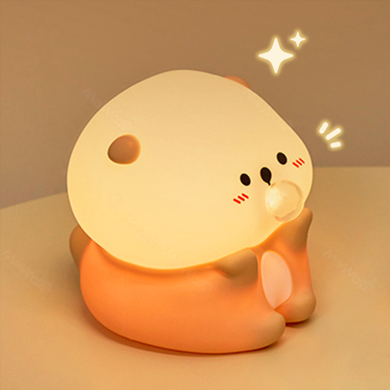 Maetiva® Otter Bubble Blowing Baby Squishy Silicone Night Light Soft Glow Adorable Funny Perfect for Gift