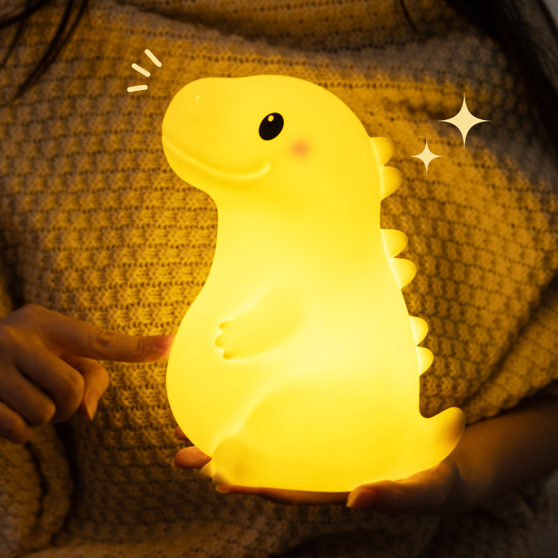 Maetiva® Squishy Silicone Smiley Giant Dinosaur LED Night Light - Perfect Gift for Kids and Girls