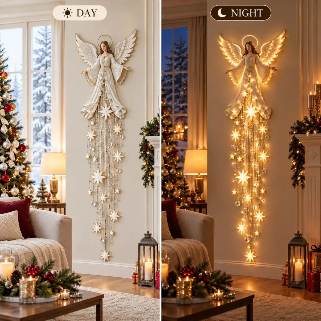 Angel Blessing Starfall Wall Light Christmas Decor