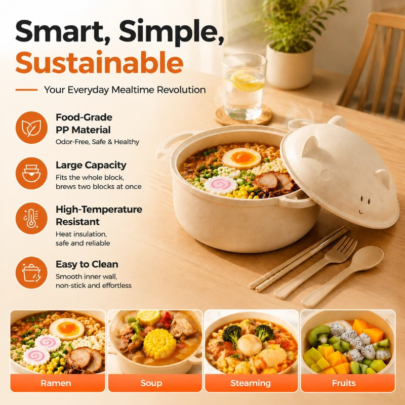 Cute Piggy Ramen Bowl Set