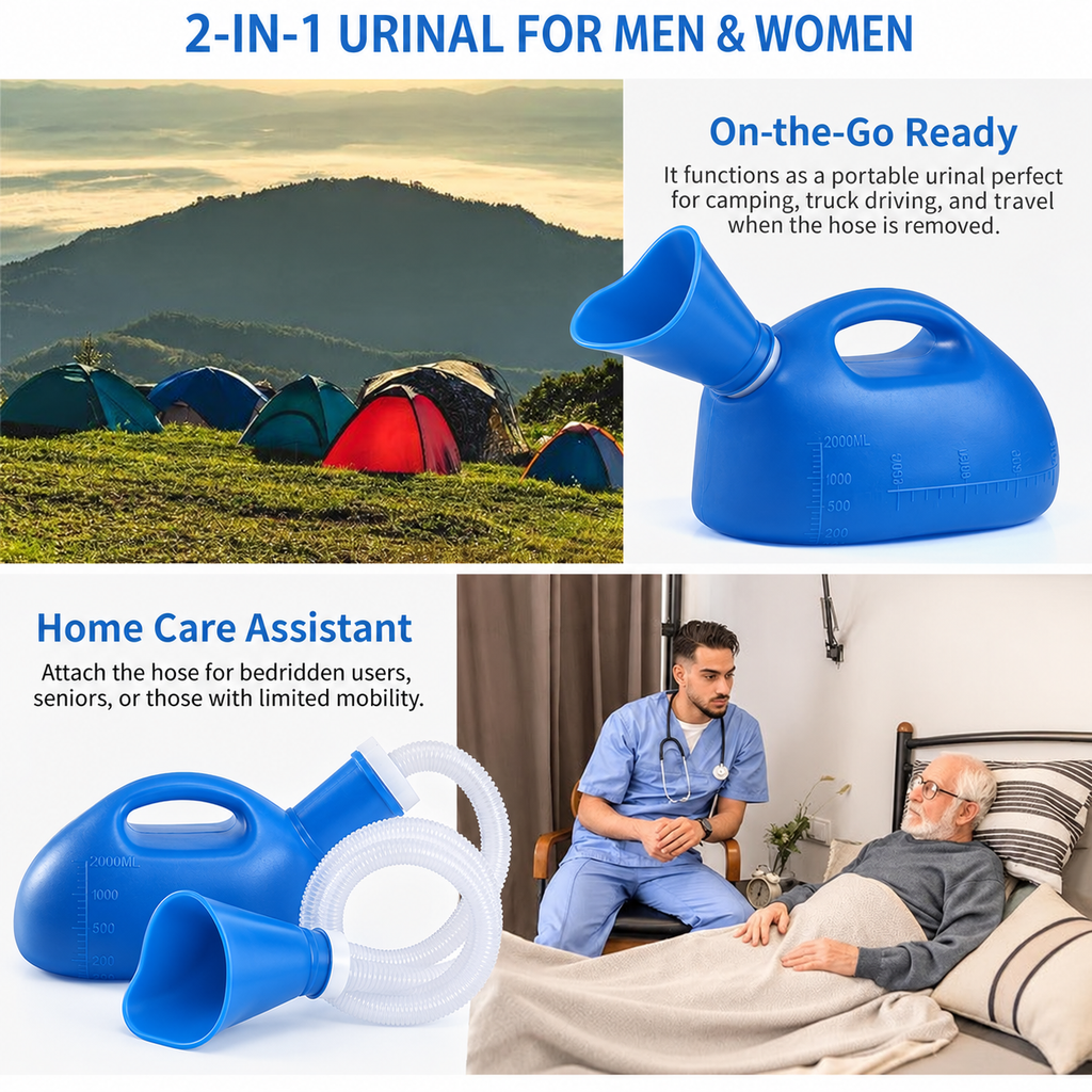 Portable Urinal Bottle,With funnel (Unisex)suitable for various emergency situations