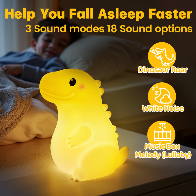 Maetiva® Squishy Silicone Smiley Giant Dinosaur LED Night Light - Perfect Gift for Kids and Girls