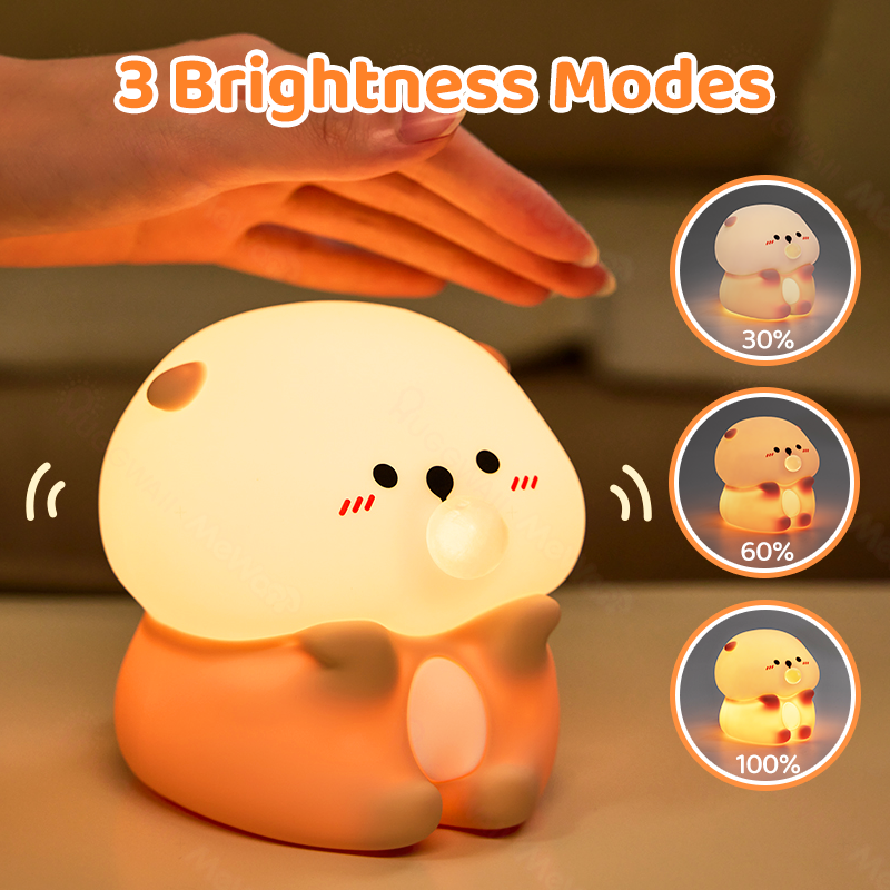 Maetiva® Otter Bubble Blowing Baby Squishy Silicone Night Light Soft Glow Adorable Funny Perfect for Gift