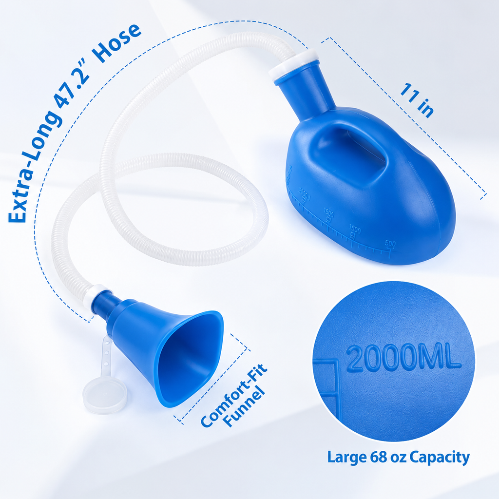 Portable Urinal Bottle,With funnel (Unisex)suitable for various emergency situations