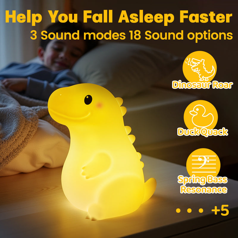 Maetiva® Squishy Silicone Smiley Giant Dinosaur LED Night Light - Perfect Gift for Kids and Girls