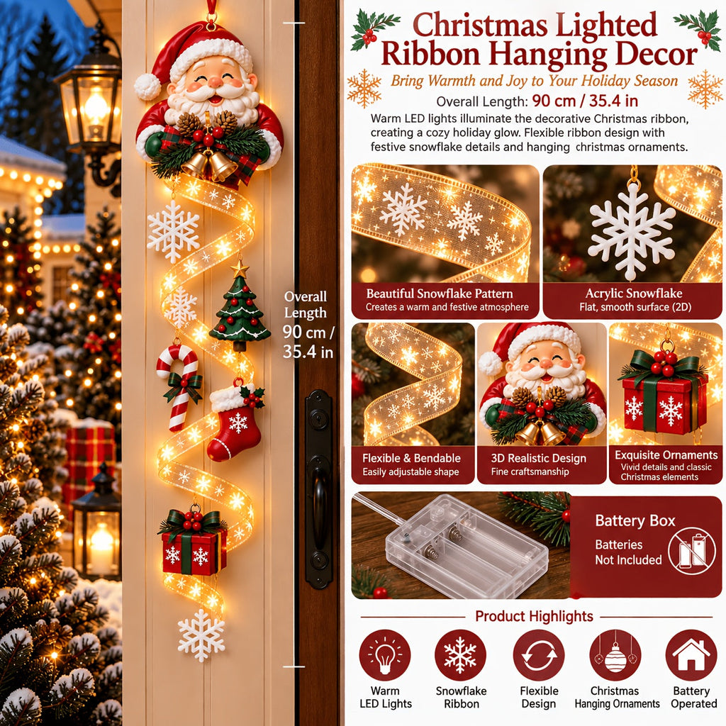 LED Christmas Door Hanging Decor – 3 Festive Styles