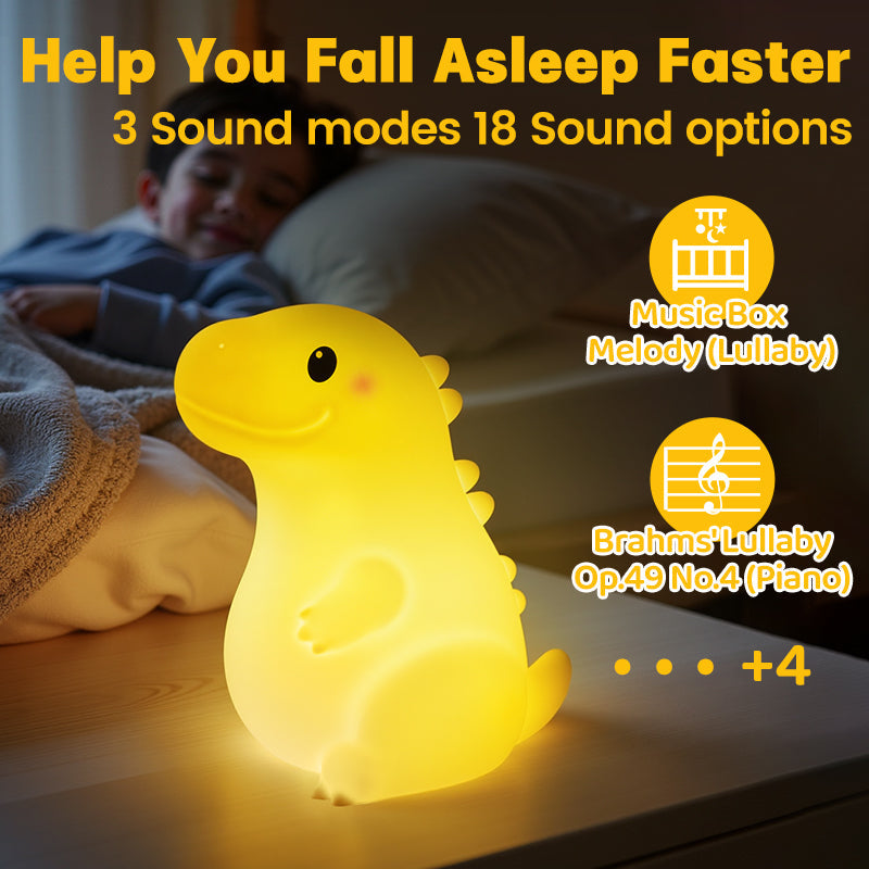 Maetiva® Squishy Silicone Smiley Giant Dinosaur LED Night Light - Perfect Gift for Kids and Girls