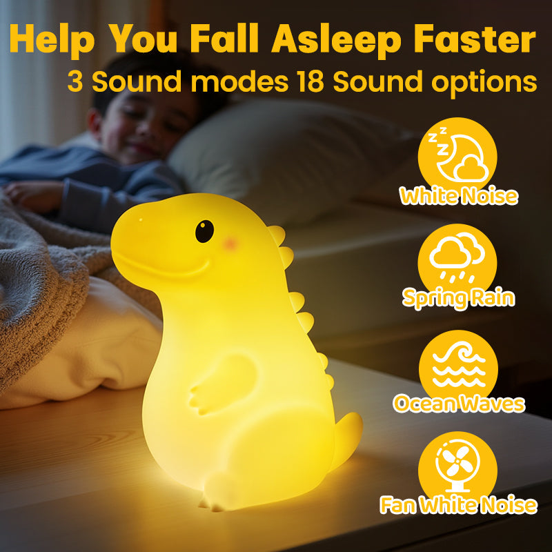 Maetiva® Squishy Silicone Smiley Giant Dinosaur LED Night Light - Perfect Gift for Kids and Girls