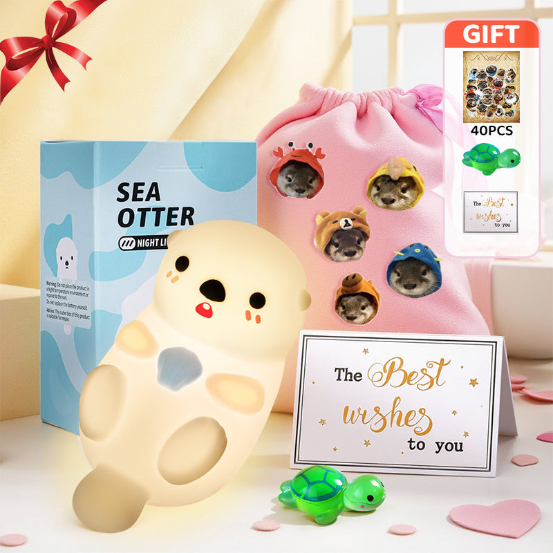 Maetiva® Otter Squishy Silicon LED Night Light Limited - Tap Lamp, Best Gift for Kids and Girls