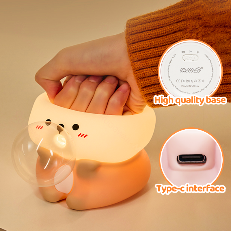 Maetiva® Otter Bubble Blowing Baby Squishy Silicone Night Light Soft Glow Adorable Funny Perfect for Gift
