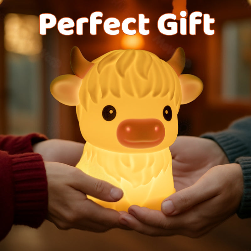 Maetiva® Highland Cow Silicone Squishy LED Night Light - Perfect Gift for Kids and Girls