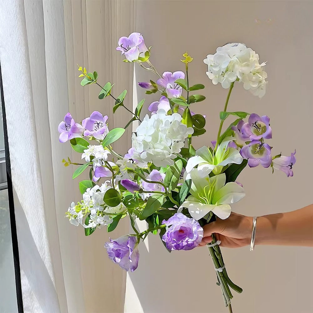 Serene Lavender Blossom Tabletop Faux Floral Arrangement
