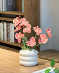 Soft Coral Pink Phalaenopsis Faux Floral Arrangement