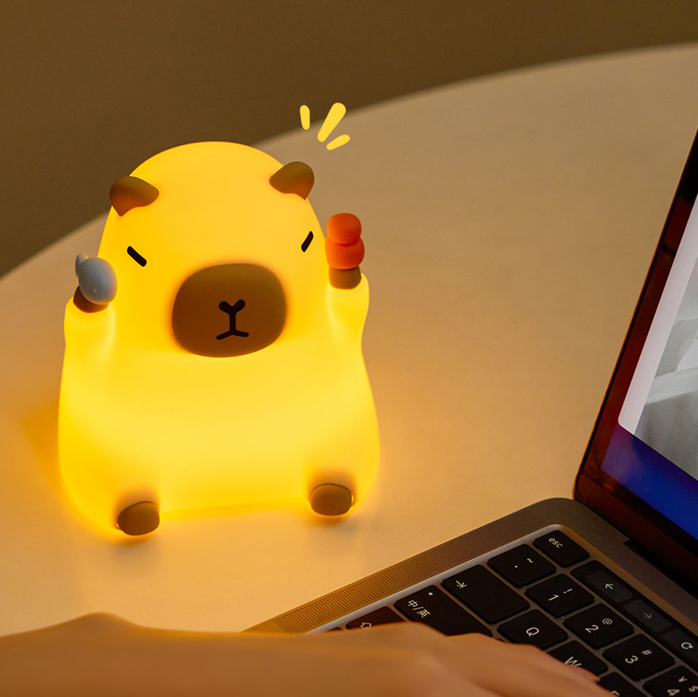 Maetiva® Capybara Funny Sitting Silicone Squishy Night Light Perfect Gift