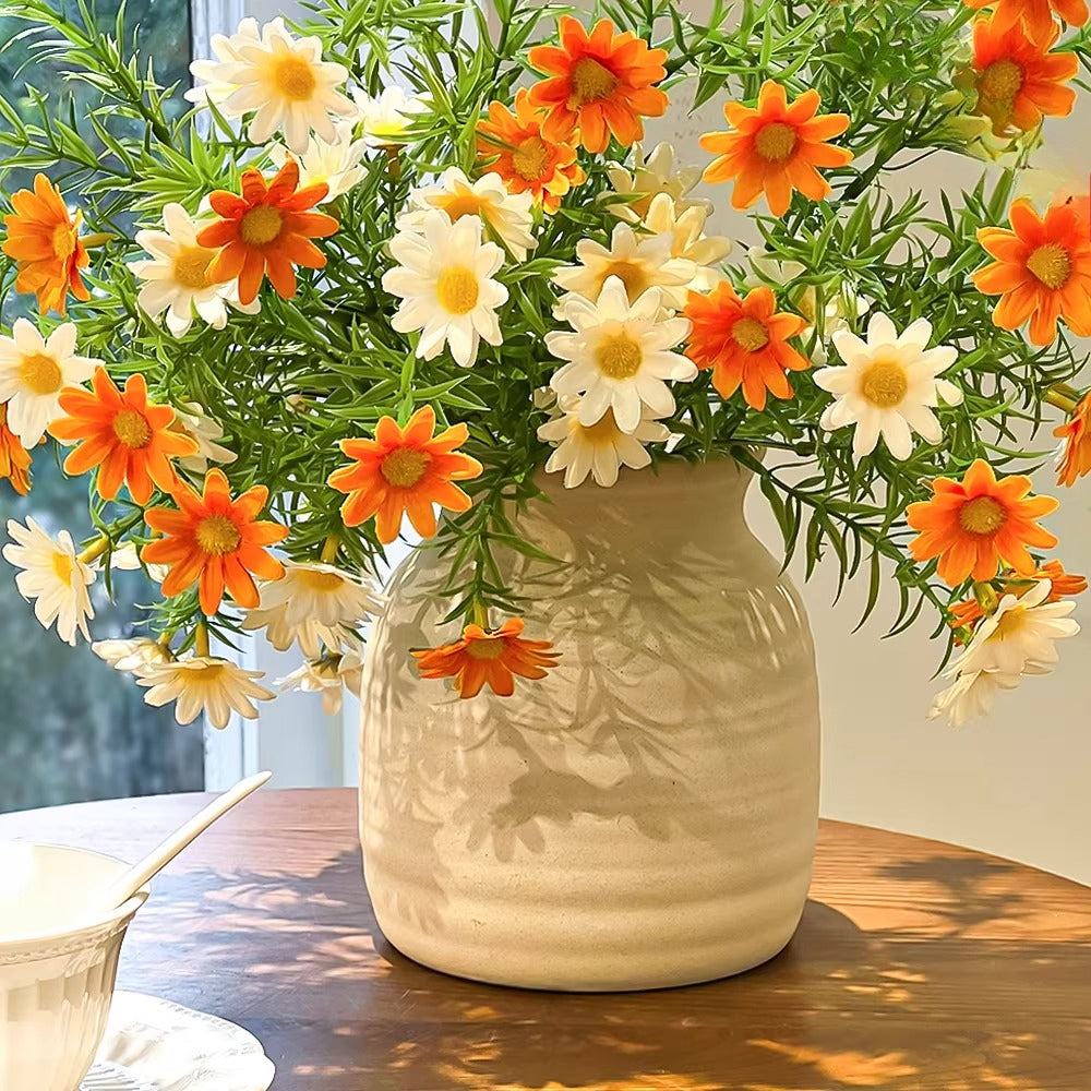 Minimalist Sunset Daisy Tabletop Faux Floral Arrangement