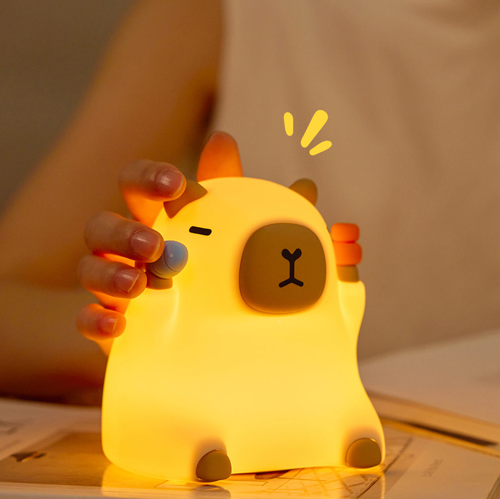 Maetiva® Capybara Funny Sitting Silicone Squishy Night Light Perfect Gift