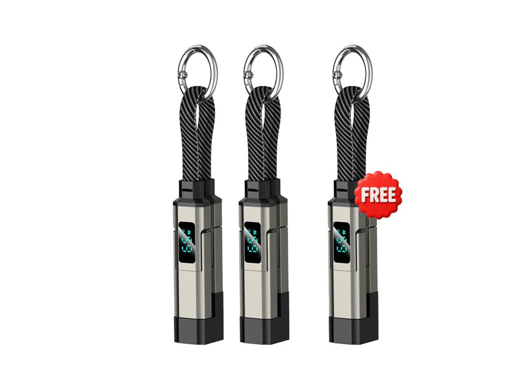 4-in-1 Digital Display Keychain Charging Cable