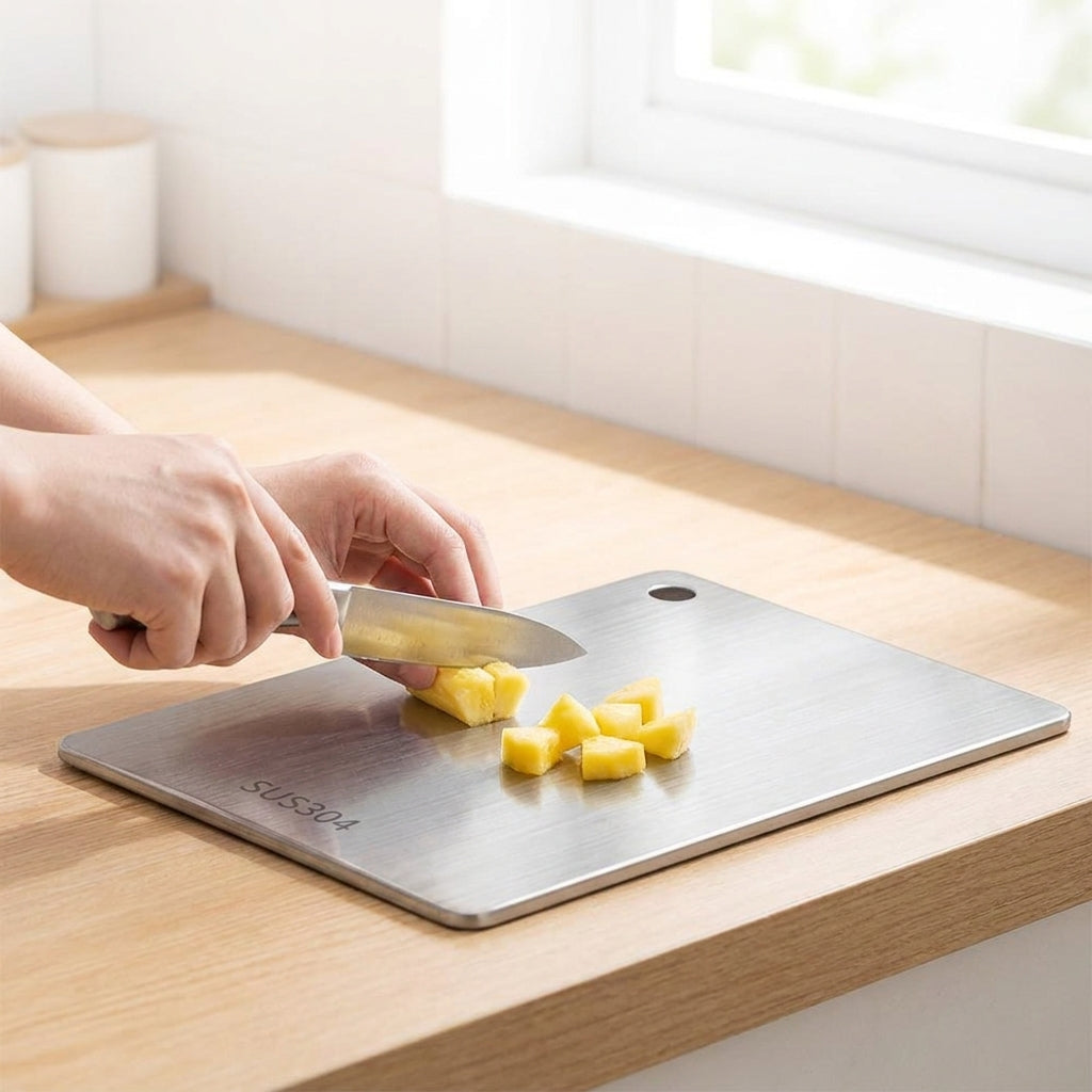 Stainless Steel Chopping Board — Heavy Duty, Professional Grade, Food Safe, Easy Clean, Durable, Rust Resistant