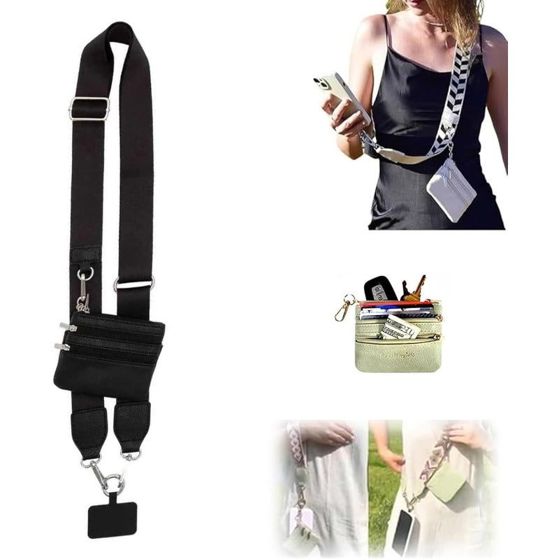 Stylish Crossbody Phone Lanyard with Detachable Mini Wallet