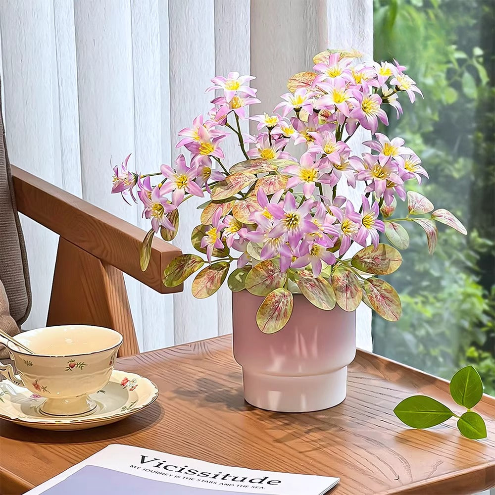Minimalist Blush Jasmine Potted Faux Floral Arrangement