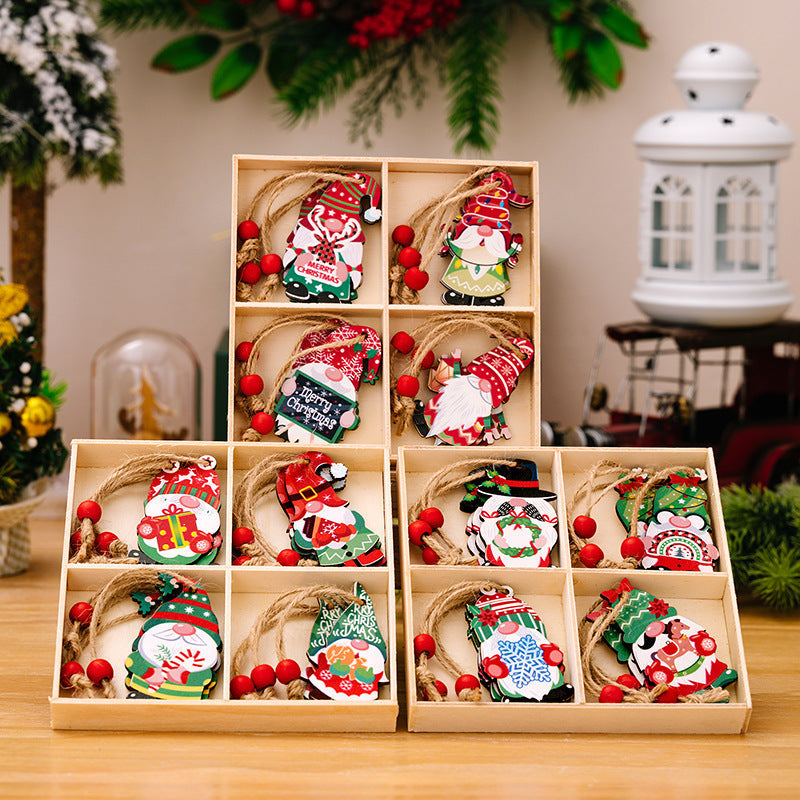 Decorative wooden box with Christmas motifs