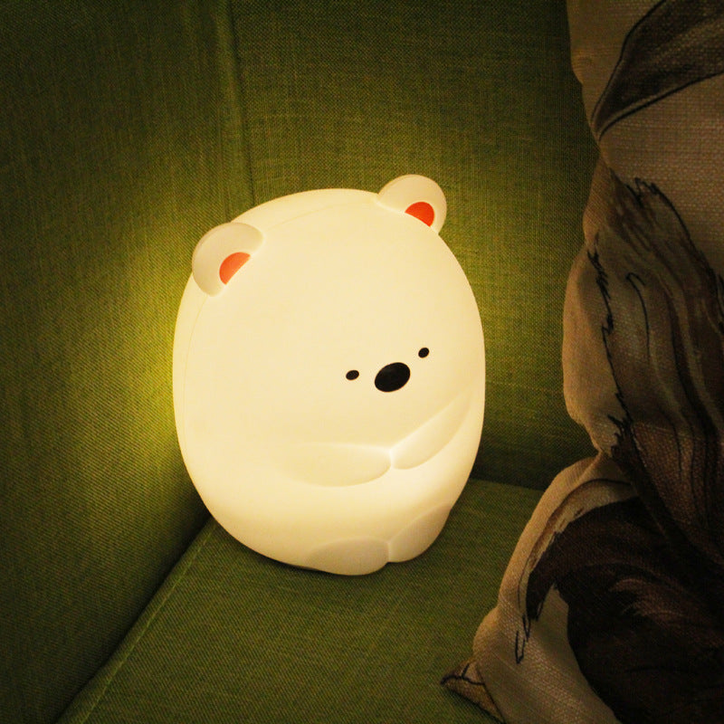 Maetiva® Breathing Bear Snuggly  Squishy Silicone Sleeping Companion Sound LED Night Light Perfect Gift