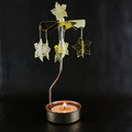 Rotating metal candle holder, 6.7x6.7x17.5 cm