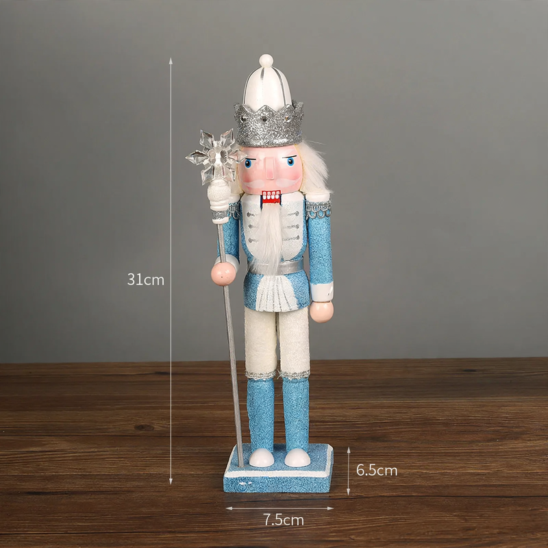 Decorative nutcracker soldier figure made of pine wood