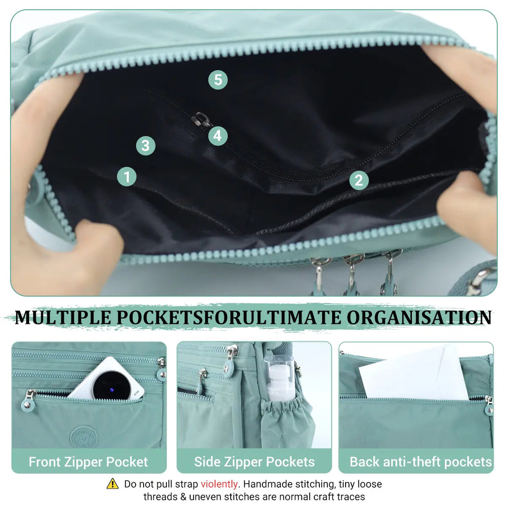 Nylon Crossbody Bag — Lightweight, Adjustable Strap, Water-Resistant, Everyday Carry, Travel Friendly, Secure Zipper