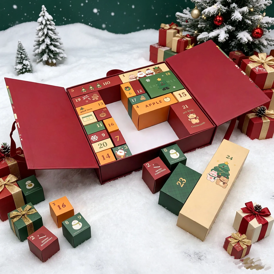 Christmas Advent Calendar Gift Box with Double Door