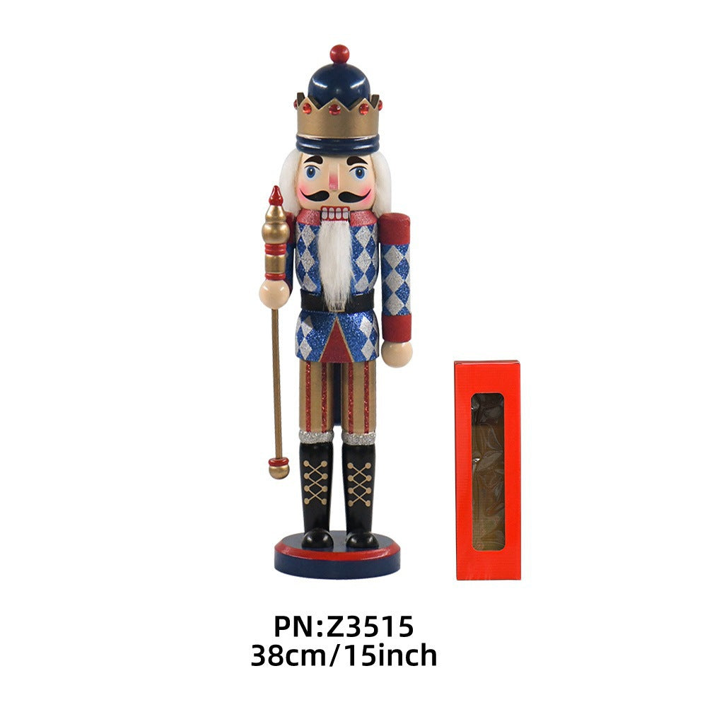 Decorative nutcracker figure made of wood for festive occasions
