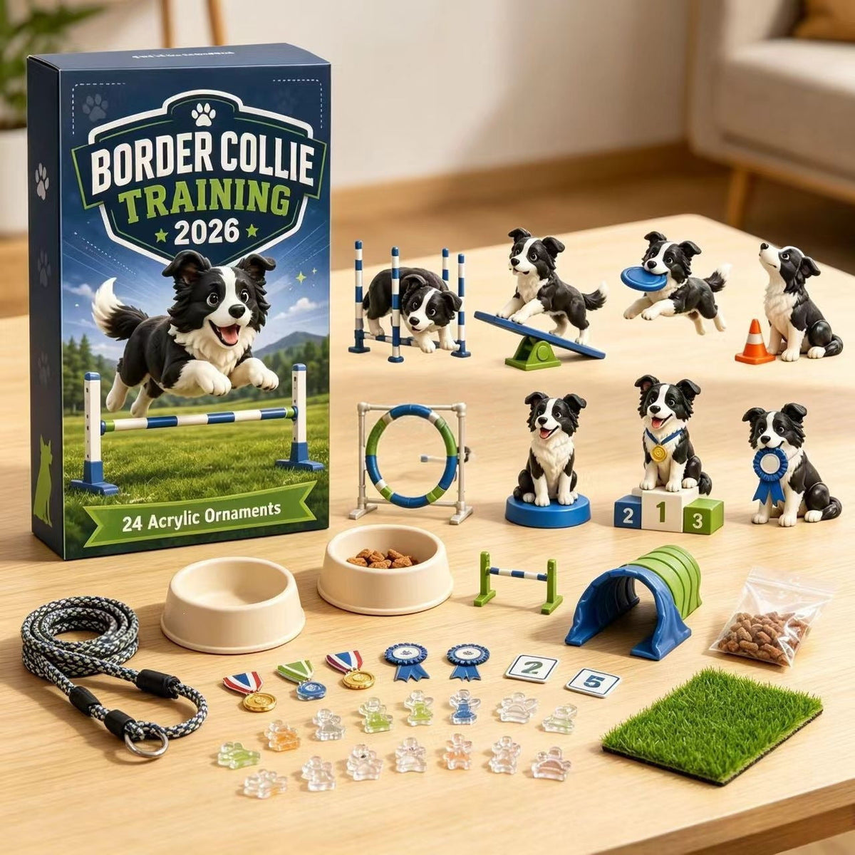 Border Collie Advent Calendar made of Acrylic
