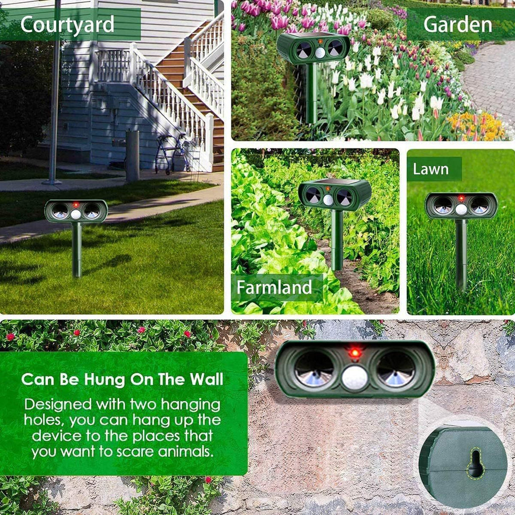 Solar Powered Animal Repeller with Infrared Sensor for Yard & Garden