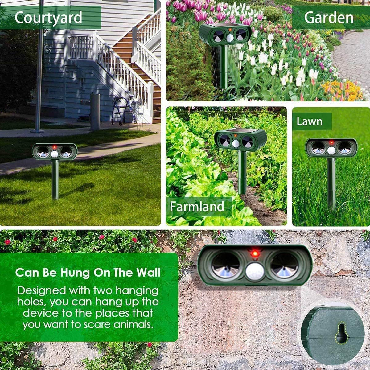 Solar Powered Animal Repeller with Infrared Sensor for Yard & Garden