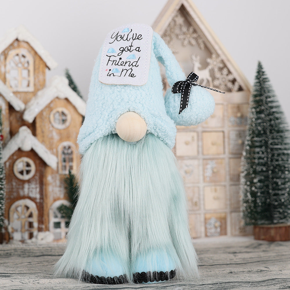 Decorative gnome figure, blue design
