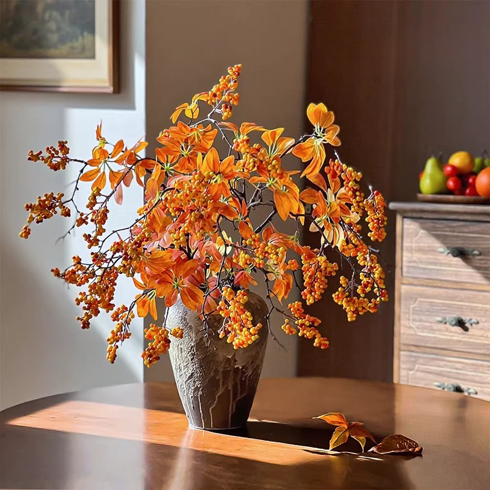 Warm Terracotta Fortune Cluster Faux Floral Arrangement