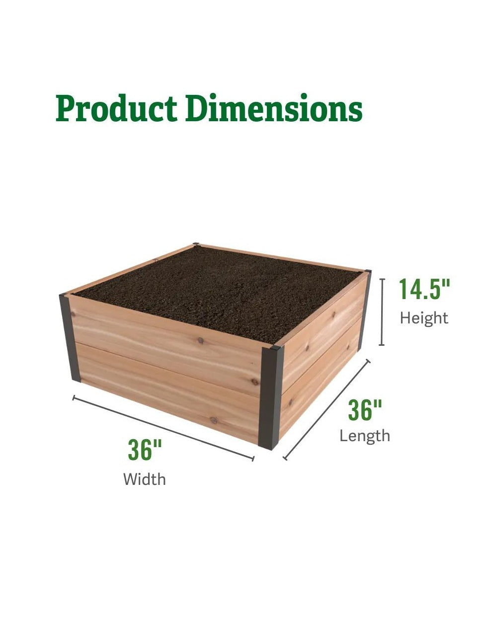 Deep Root™ Cedar Raised Beds, 3' Wide (14.5" D)
