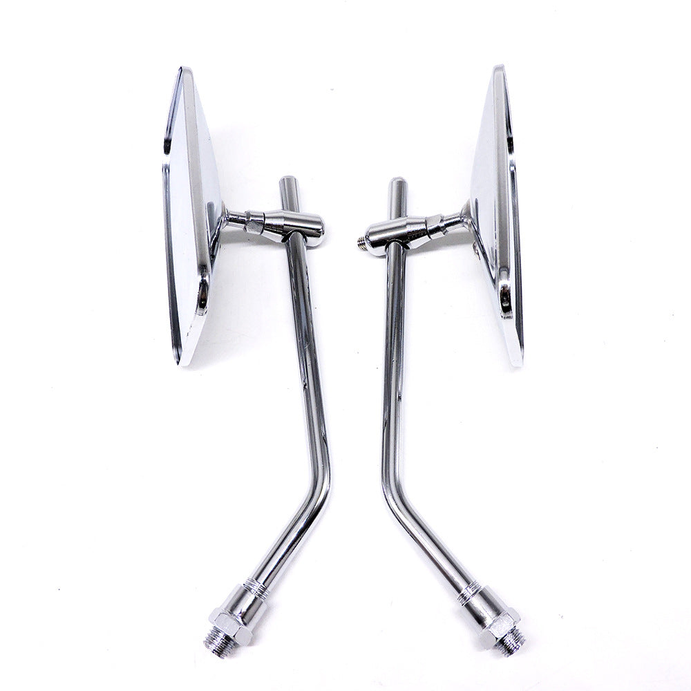 adjustable chrome motorcycle handlebar rearview mirrors with universal clamp mounts 
Maetiva