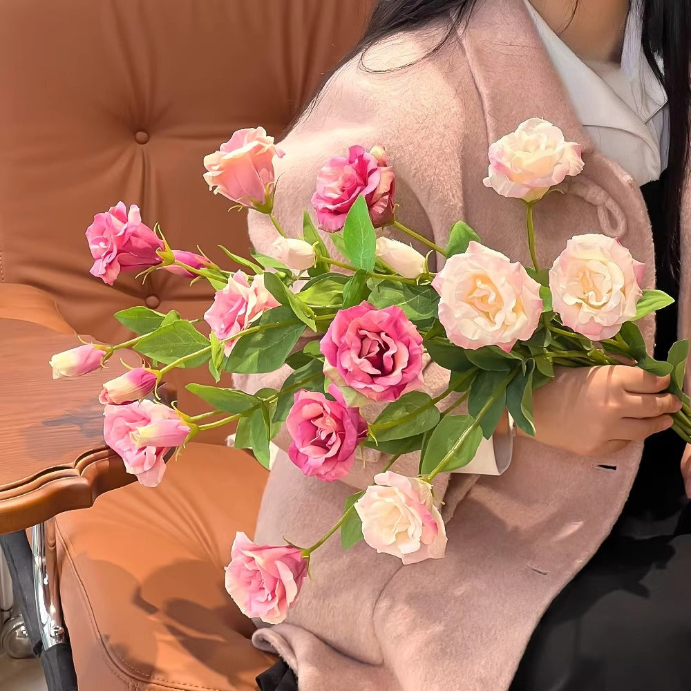 Dusty Pink Platycodon Bloom Faux Floral Arrangement