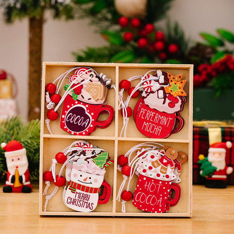 Decorative wooden box with Christmas motifs