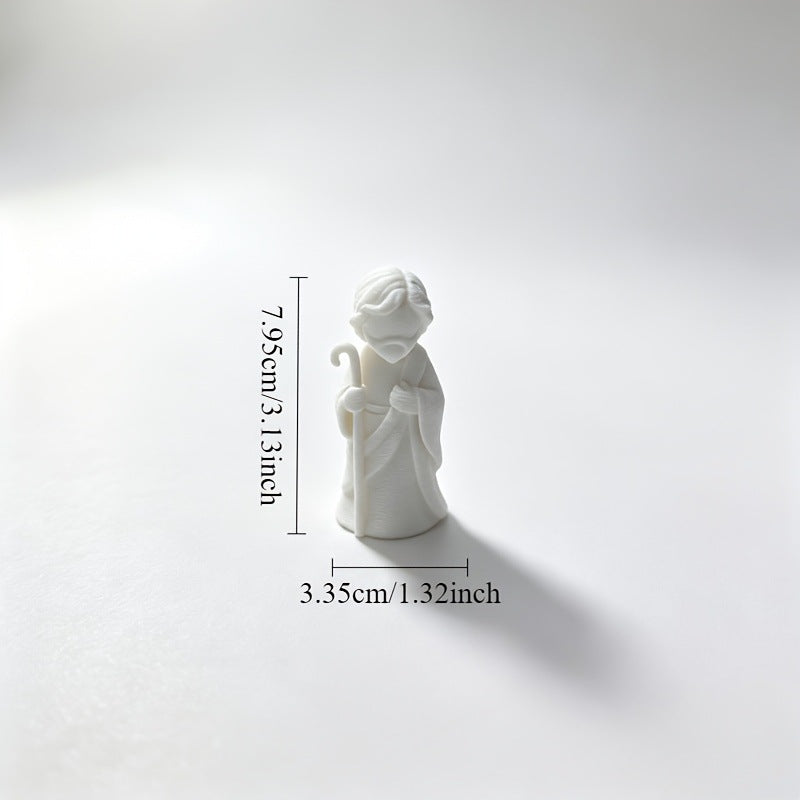 Christmas Nativity Miniature Set with Christmas Trees