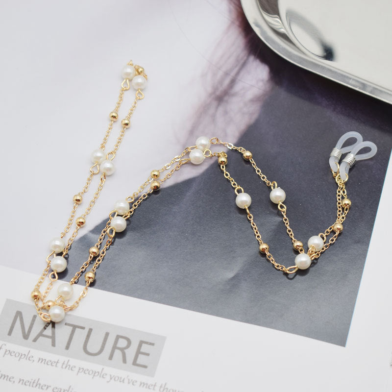 Delicate Pearl-Linked Eyewear Chain 
Maetiva