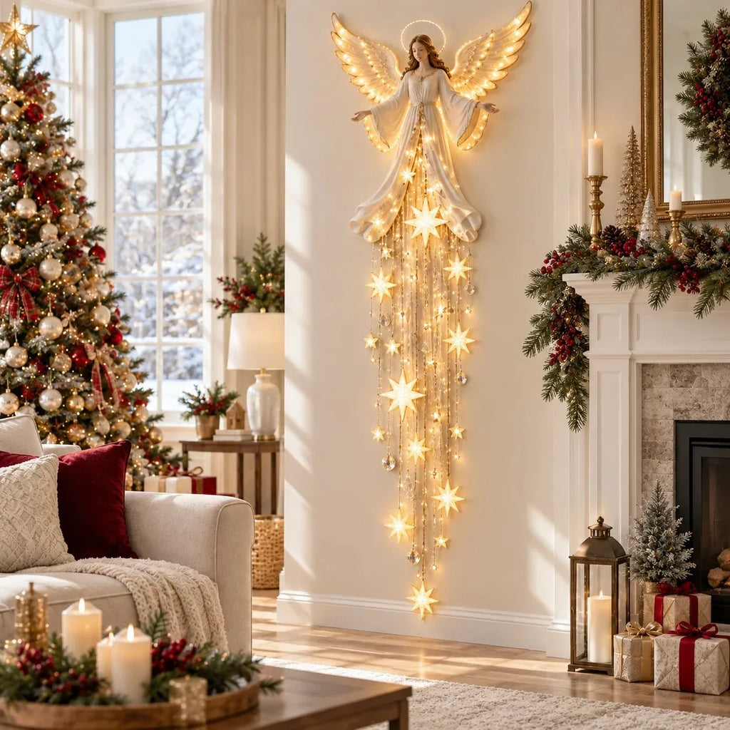 Angel Blessing Starfall Wall Light Christmas Decor