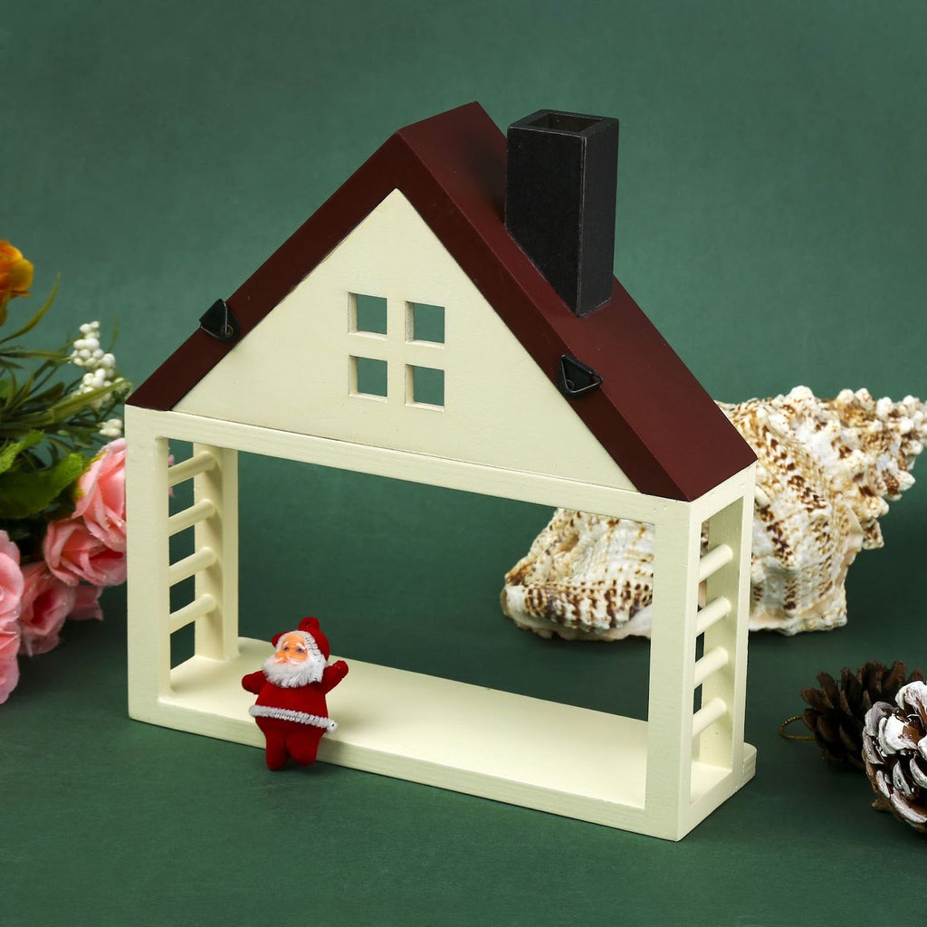Decorative wooden Christmas house in two sizes